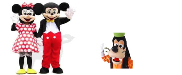 Mickey & Minnie Mouse kostuums huren bij SDC-Verhuur