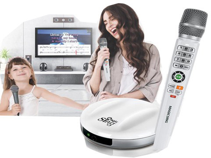 Magic Sing karaoke set huren bij SDC Verhuur - Compleet karaoke systeem met draadloze microfoons en uitgebreide songcatalogus. Perfect voor feesten, bedrijfsuitjes en familie-avonden!